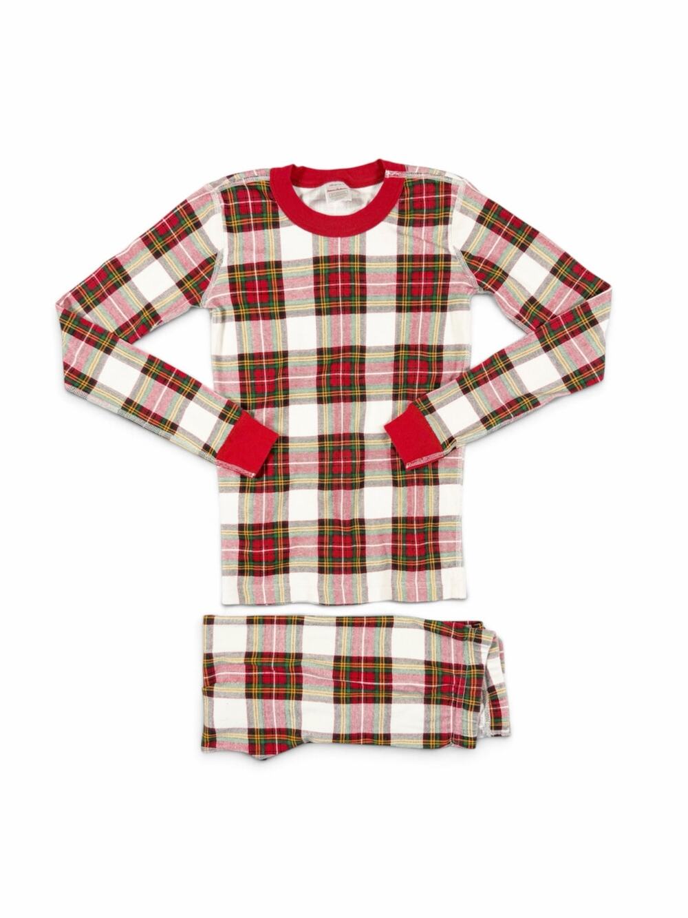 Hanna Andersson Kids Organic Cotton Christmas Plaid Pajamas Set Size 12